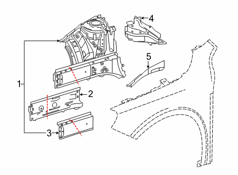 2020 Mercedes-Benz GLA250 Inner Components - Fender Diagram