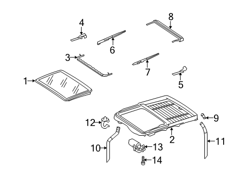 2008 Mercedes-Benz S65 AMG Sunroof, Body Diagram 2