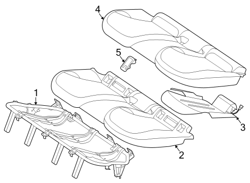 2023 Mercedes-Benz EQE 350+ Rear Seat Components Diagram 3