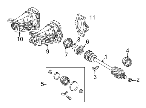 2002 Mercedes-Benz SLK320 Axle Components - Rear Diagram