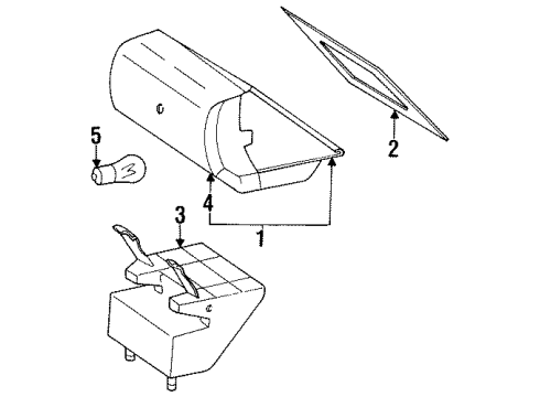 1991 Mercedes-Benz 300CE High Mount Lamps Diagram 2