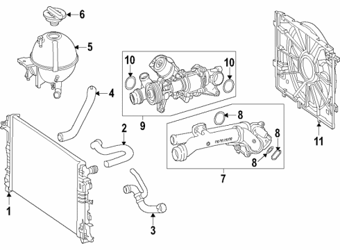 2020 Mercedes-Benz Sprinter 2500 Cooling System, Radiator, Water Pump, Cooling Fan Diagram 3