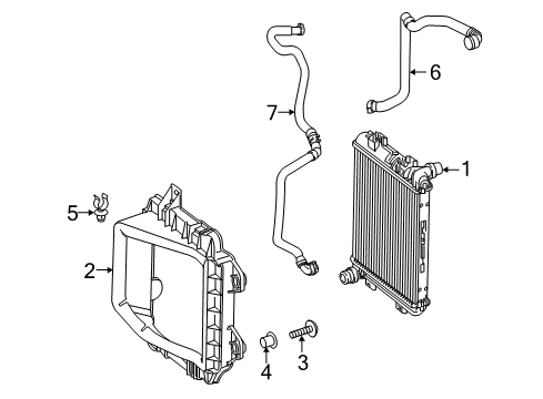 2018 Mercedes-Benz GLS63 AMG Radiator & Components Diagram 1