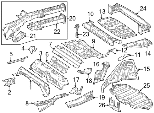 Center Crossmember Diagram for 243-610-39-01