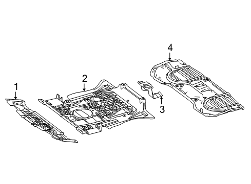 2018 Mercedes-Benz GLE43 AMG Splash Shields Diagram 1