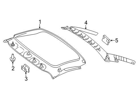 2012 Mercedes-Benz SLK55 AMG Interior Trim - Retractable Top Diagram