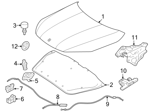 2023 Mercedes-Benz EQE 350+ SUV Hood & Components, Exterior Trim - Body & Hardware Diagram