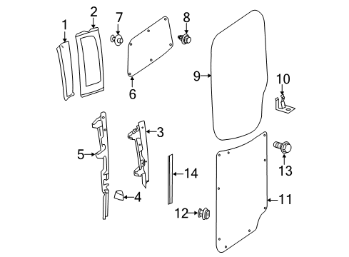 2011 Mercedes-Benz Sprinter 2500 Interior Trim - Rear Loading Door Diagram