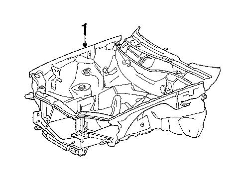 1987 Mercedes-Benz 560SEC Inner Structure - Front Structural Diagram