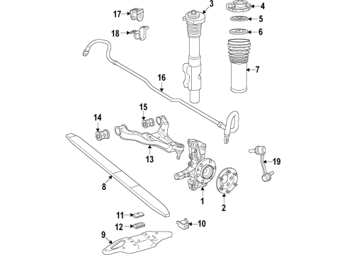 2019 Mercedes-Benz Sprinter 3500XD Front Suspension, Control Arm, Stabilizer Bar Diagram 3