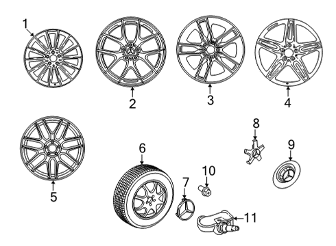 2022 Mercedes-Benz E450 Wheels Diagram 4