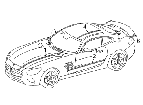 2018 Mercedes-Benz AMG GT Stripe Tape Diagram