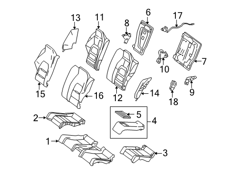 Seat Back Cover Diagram for 207-920-17-47-8P64