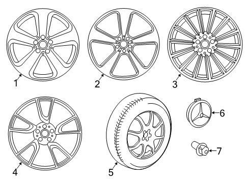 2020 Mercedes-Benz GLC63 AMG S Wheels Diagram