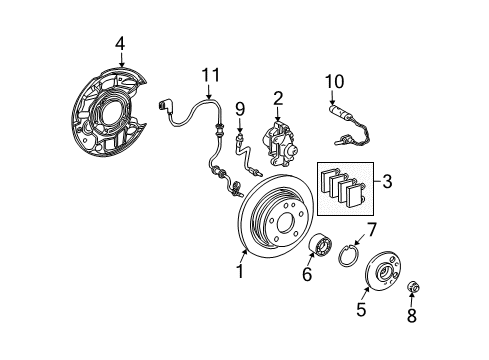 2005 Mercedes-Benz CLK320 Anti-Lock Brakes Diagram 2