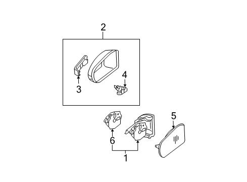 2004 Mercedes-Benz E55 AMG Outside Mirrors Diagram