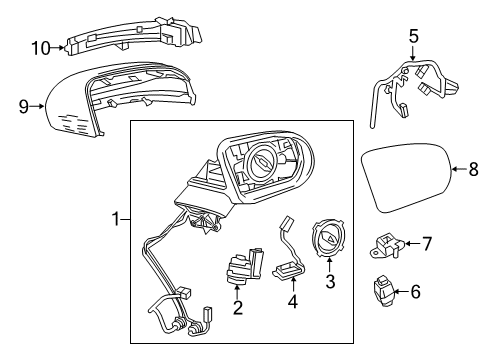 2018 Mercedes-Benz S65 AMG Outside Mirrors Diagram 1