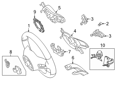 2020 Mercedes-Benz C63 AMG S Steering Column & Wheel, Steering Gear & Linkage Diagram 10