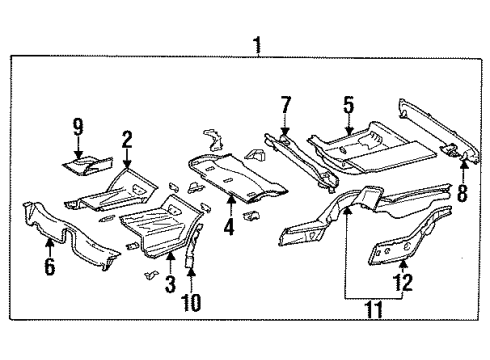 Floor Pan Assembly Diagram for 124-610-32-61