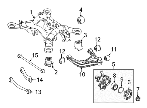 2015 Mercedes-Benz GL63 AMG Rear Suspension, Control Arm Diagram 1