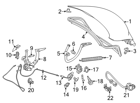 2020 Mercedes-Benz S560 Trunk Lid & Components Diagram 3