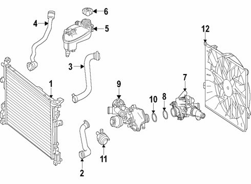 2020 Mercedes-Benz C300 Radiator, Water Pump, Cooling Fan