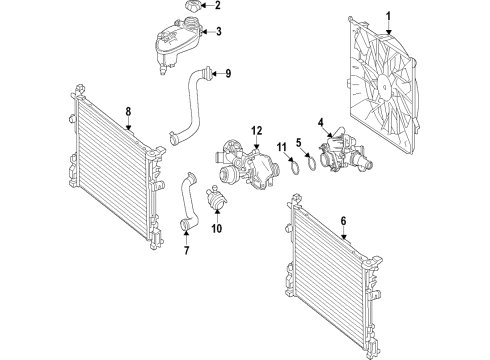 2021 Mercedes-Benz GLE350 Cooling System, Radiator, Water Pump, Cooling Fan Diagram 2