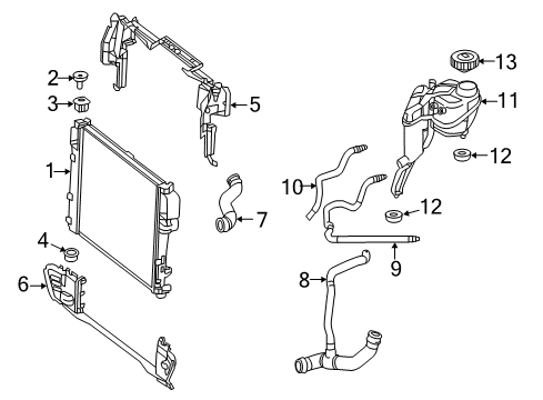 2012 Mercedes-Benz S550 Radiator & Components Diagram