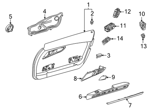 Door Trim Panel Diagram for 190-720-31-51-8L16