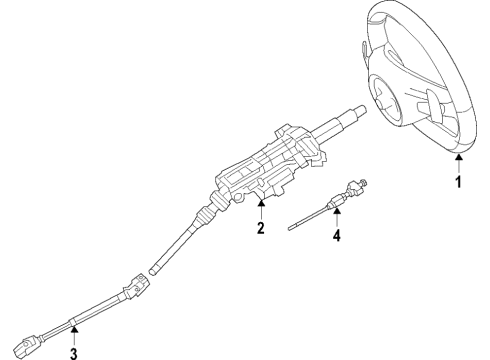 2019 Mercedes-Benz G550 Steering Column & Wheel, Steering Gear & Linkage Diagram 1