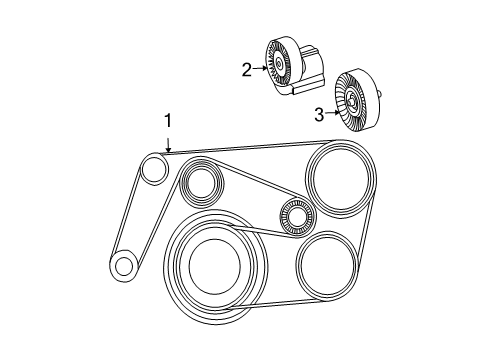 2005 Mercedes-Benz C230 Belts & Pulleys, Maintenance Diagram 1