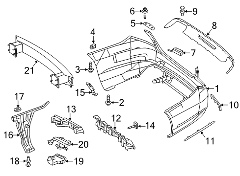 Bumper Cover Diagram for 222-885-00-25-9999