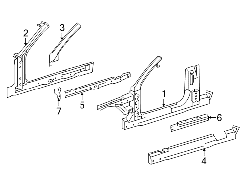 2014 Mercedes-Benz E550 Aperture Panel, Hinge Pillar, Rocker Diagram 1