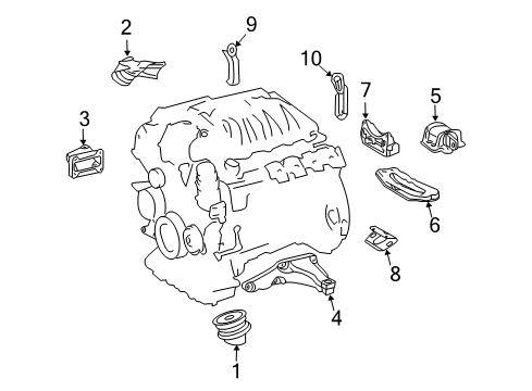 2007 Mercedes-Benz SLK55 AMG Engine & Trans Mounting Diagram