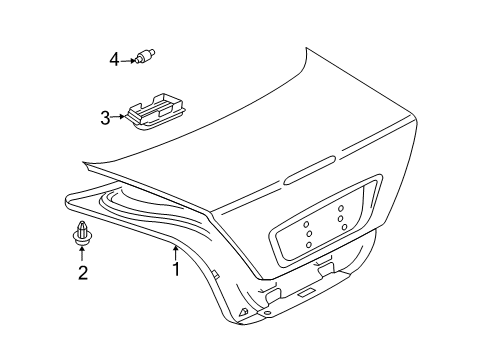 2003 Mercedes-Benz CLK500 Interior Trim - Trunk Lid Diagram