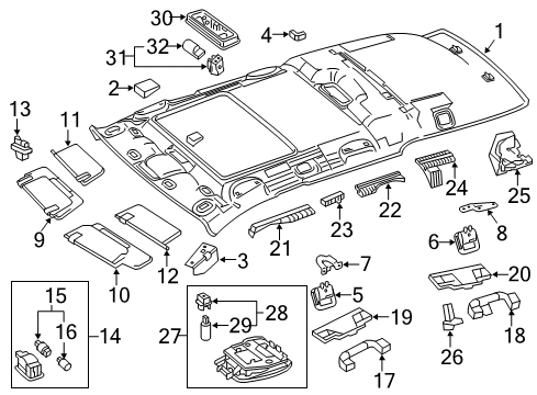 Dome Lamp Assembly Diagram for 212-820-50-01-7E94