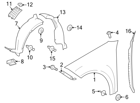 2021 Mercedes-Benz GLC300 Fender & Components Diagram 2