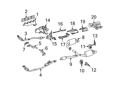 Muffler & Pipe Rear Bracket Diagram for 209-490-05-40-64