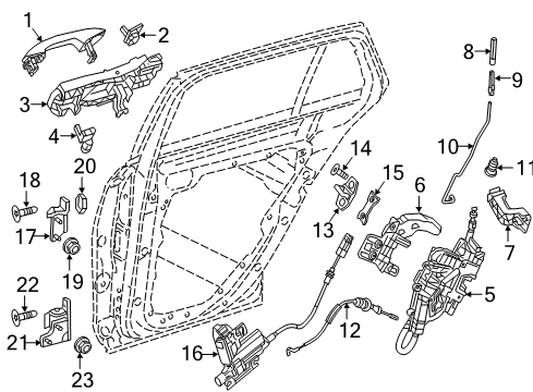 Handle, Outside Cover Diagram for 099-760-25-00-64