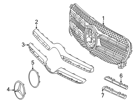 2020 Mercedes-Benz GLE450 Grille & Components Diagram 2