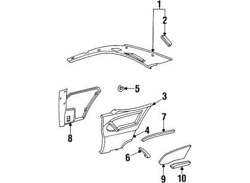 Lower Quarter Trim Diagram for 140-690-07-26-7C23