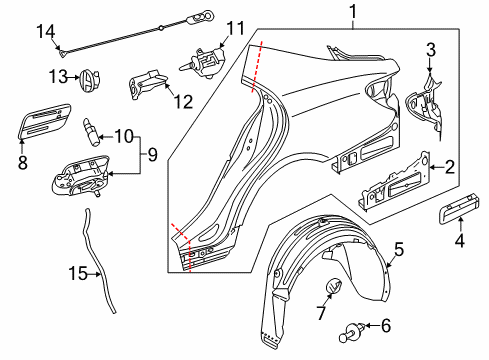 Tail Lamp Pocket Diagram for 218-630-03-89