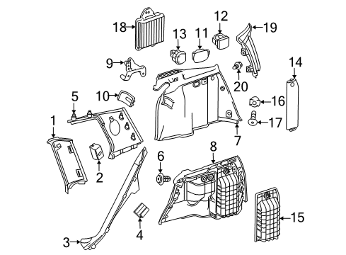 Upper Quarter Trim Diagram for 204-690-11-26-7E94