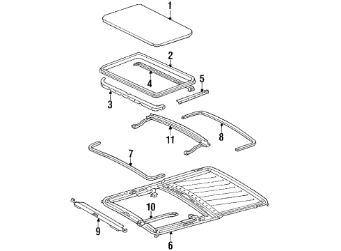 1993 Mercedes-Benz 300CE Sunroof, Body Diagram