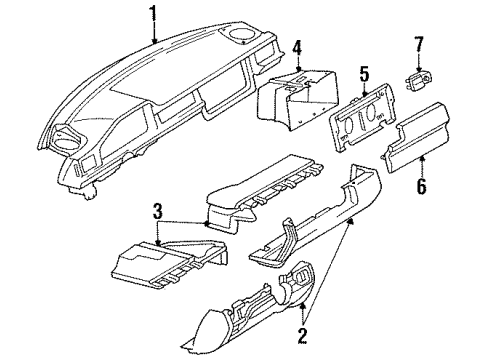 1988 Mercedes-Benz 300CE Instrument Panel, Body Diagram