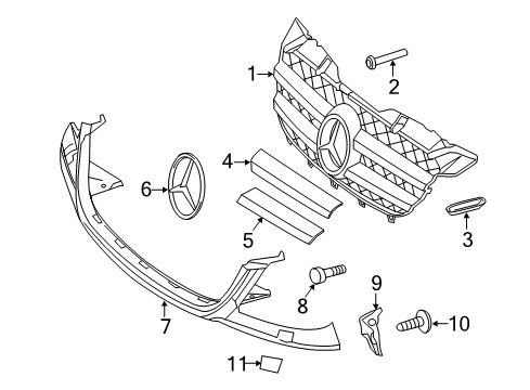 2010 Mercedes-Benz Sprinter 2500 Grille & Components Diagram