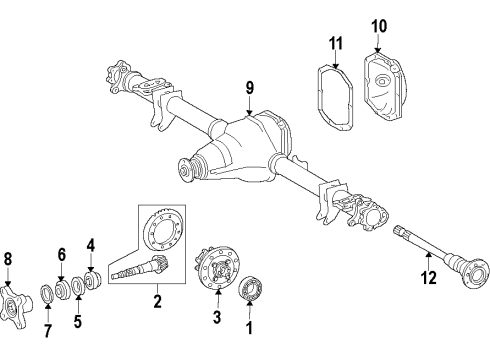 2017 Mercedes-Benz Sprinter 2500 Rear Axle, Differential, Propeller Shaft