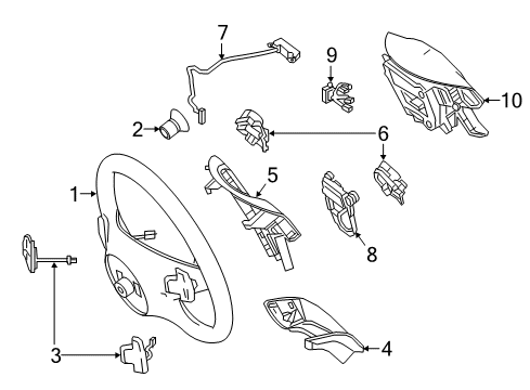 Steering Wheel Diagram for 000-460-25-09-9J83