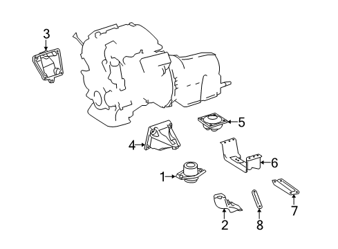 2007 Mercedes-Benz ML320 Engine & Trans Mounting Diagram