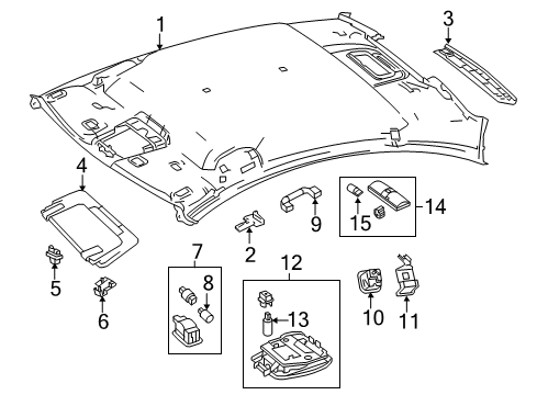 2014 Mercedes-Benz E550 Interior Trim - Roof Diagram 2